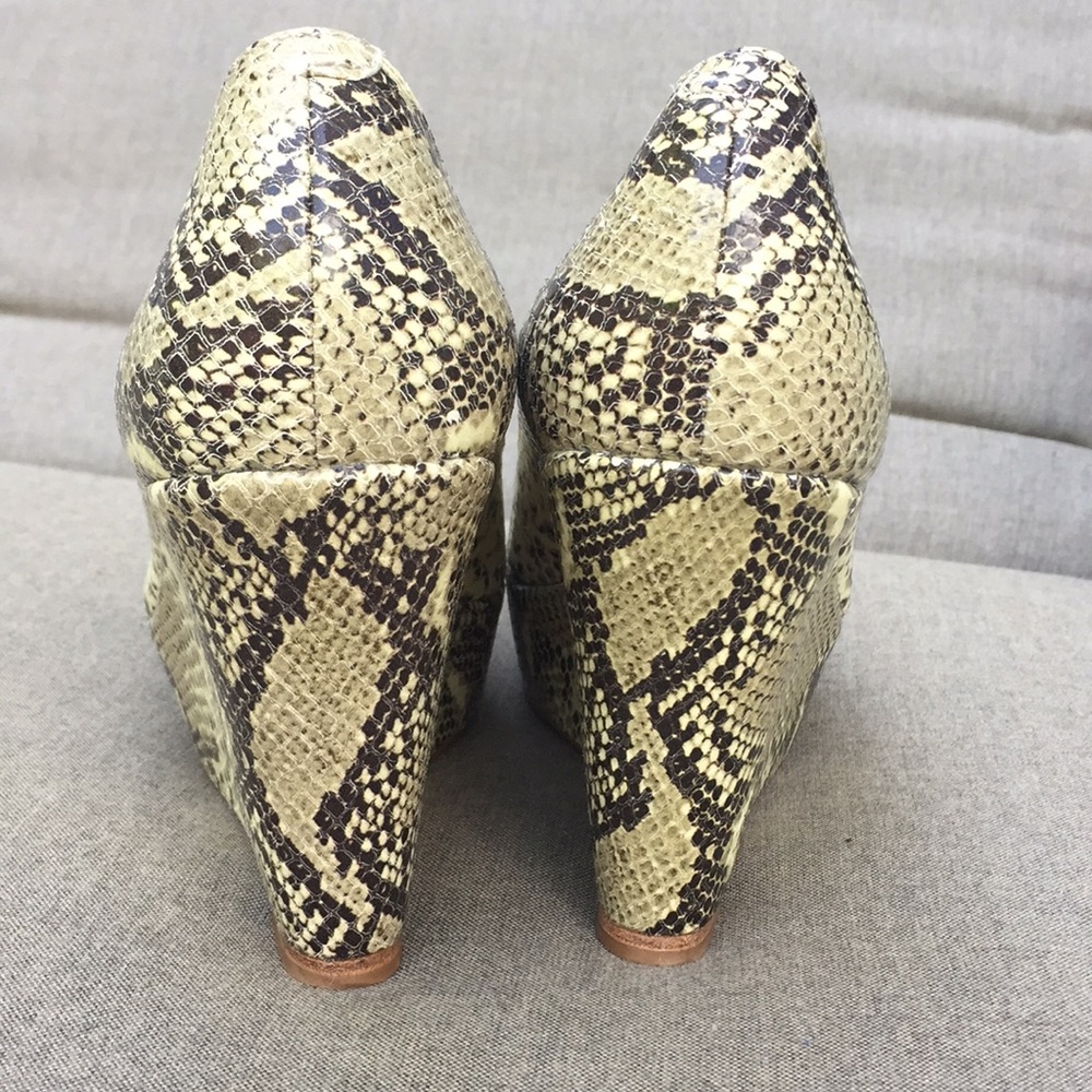 Loeffler Randall Closed Toe Python Platform Wedge - image 5